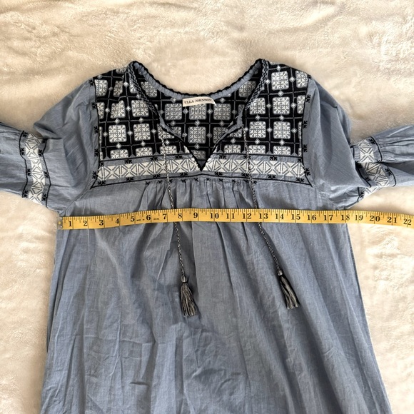 ULLA JOHNSON August Mini Dress in Chambray Size 4 - Picture 11 of 12